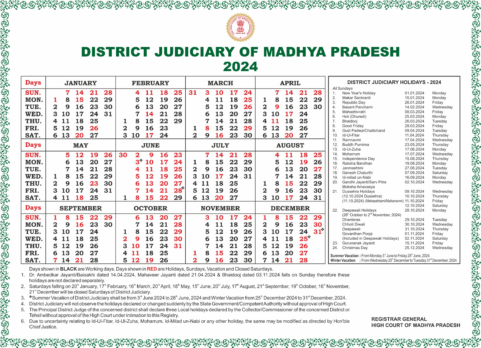 District Court Calendar 2024 Mp Casie Bernice